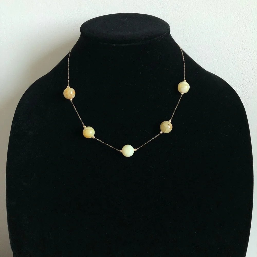 Necklace—14KT Gold Genuine Stone